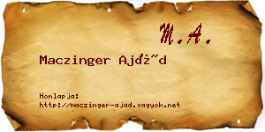 Maczinger Ajád névjegykártya